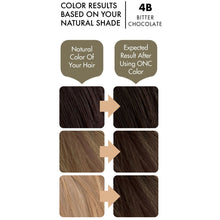 Cargar imagen en el visor de la galería, ONC 4B Bitter Chocolate Hair Dye With Organic Ingredients 120 mL / 4 fl. oz. Color Result