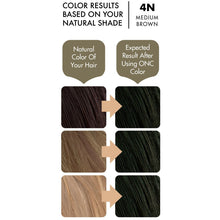 Load image into Gallery viewer, ONC 4N Natural Medium Brown Hair Dye With Organic Ingredients 120 mL / 4 fl. oz. Color Results