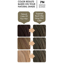 Load image into Gallery viewer, ONC 7N Natural Medium Blonde Hair Dye With Organic Ingredients 120 mL / 4 fl. oz. Color Results