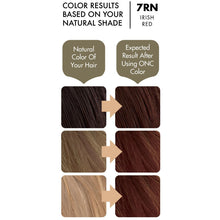 Load image into Gallery viewer, ONC 7RN Irish Red Hair Dye With Organic Ingredients 120 mL / 4 fl. oz. Color Results