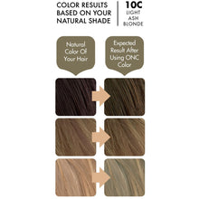 Load image into Gallery viewer, ONC 10C Light Ash Blonde Hair Dye With Organic Ingredients 120 mL / 4 fl. oz. Color Result
