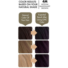 Cargar imagen en el visor de la galería, ONC 4M Medium Mahogany Brown Hair Dye With Organic Ingredients 120 mL / 4 fl. oz. Color Results
