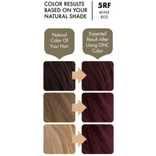 Cargar imagen en el visor de la galería, ONC 5RF Wine Red Hair Dye With Organic Ingredients 120 mL / 4 fl. oz. Color Results
