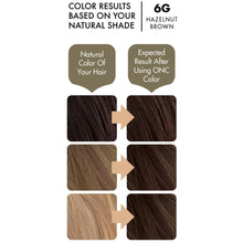 Load image into Gallery viewer, ONC 6G Hazelnut Brown Hair Dye With Organic Ingredients 120 mL / 4 fl. oz. Color Results
