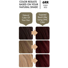 Cargar imagen en el visor de la galería, ONC 6RR Fiery Red Hair Dye With Organic Ingredients 120 mL / 4 fl. oz. Color Results
