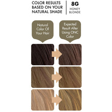 Cargar imagen en el visor de la galería, ONC 8G Honey Blonde Hair Dye With Organic Ingredients 120 mL / 4 fl. oz. Color Results
